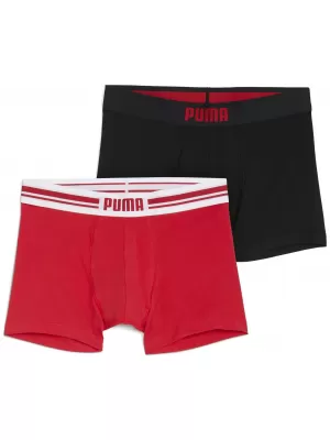 Moške boksarice PUMA MEN EVERYDAY PLACED LOGO BOXER 2P 93847605 RDEČA/ČRNA