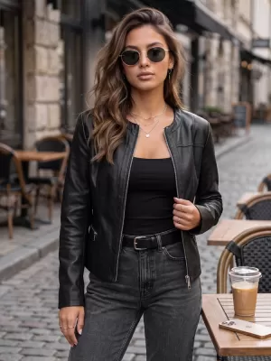 Ženska jakna DSTREET TY5721 ČRNA