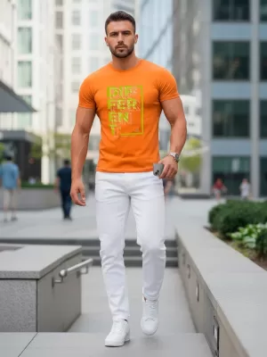 Moška majica s kratkimi rokavi DSTREET NX5008R ORANŽNA