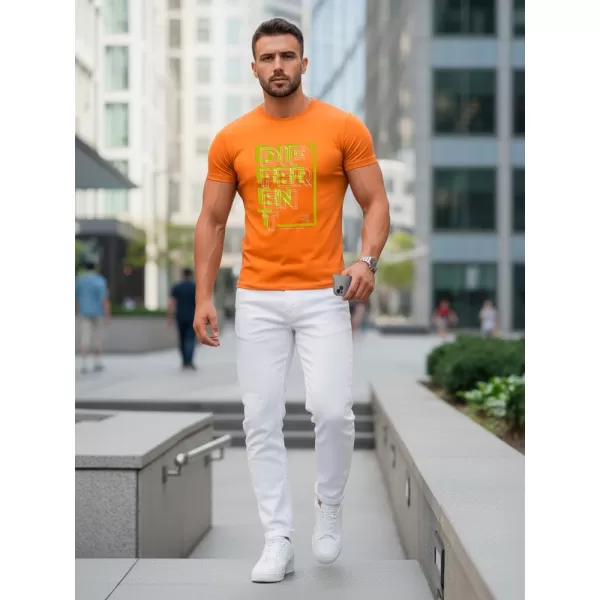  Moška majica s kratkimi rokavi DSTREET NX5008R ORANŽNA 