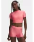 Ženska majica s kratkimi rokavi UNDER ARMOUR HEATGEAR CROP MOCK SS 6010006-600 ROZA