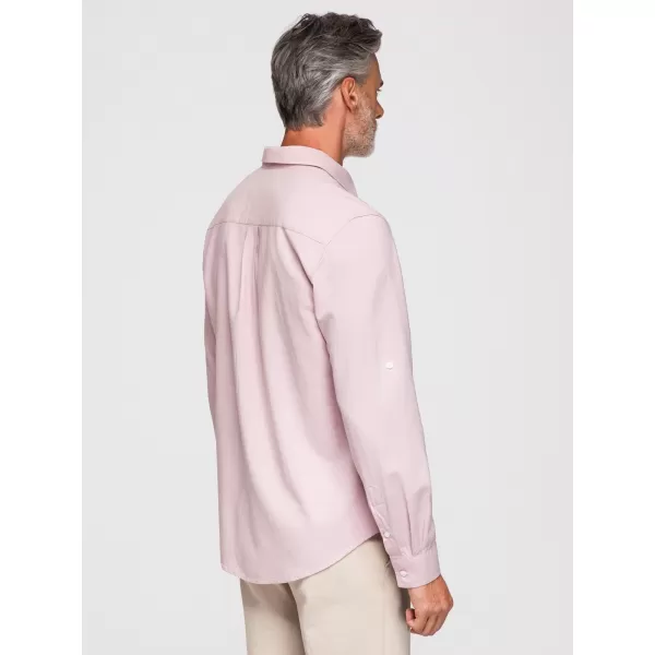  Moška srajca OMBRE OM-SHCS-0190 PASTELNO ROZA 