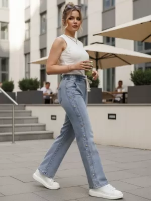 Ženske hlače DSTREET UY2986 MODRA