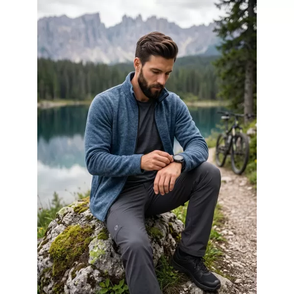  Moški pulover iz mikro flisa MALFINI FACTOR 852 TEMNI DENIM POUDARKI 