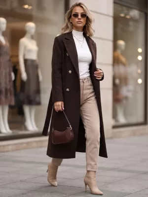 Ženski plašč DSTREET NY0816 RJAVA