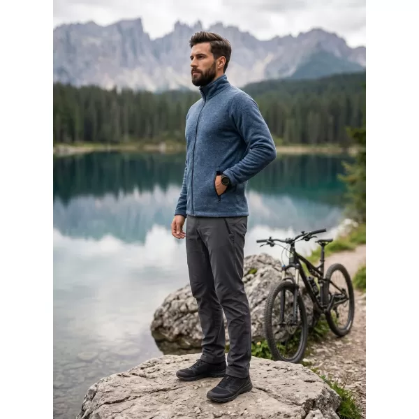  Moški pulover iz mikro flisa MALFINI FACTOR 852 TEMNI DENIM POUDARKI 