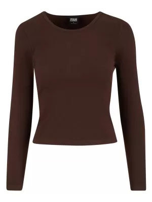 Ženska majica s kratkimi rokavi URBAN CLASSICS TB7786 TOPLA/RJAVA