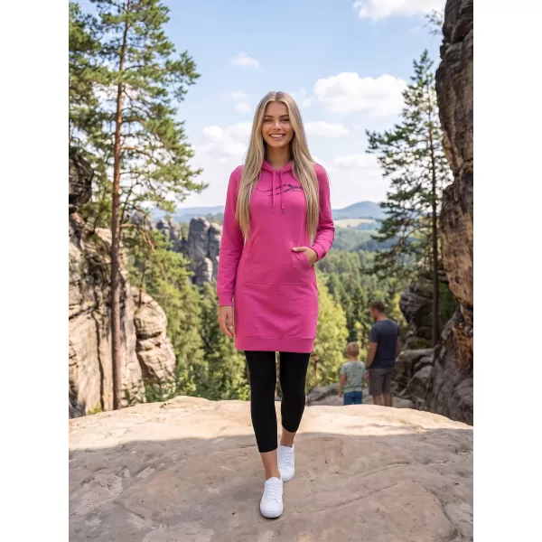  Ženski podaljšan pulover ALTISPORT ALW001419 MAGENTA 