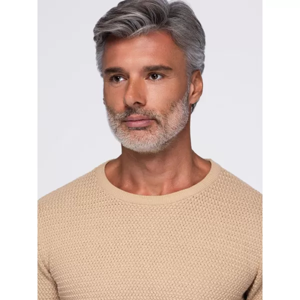  Moški pulover OMBRE OM-SWSW-0119 PESEK 