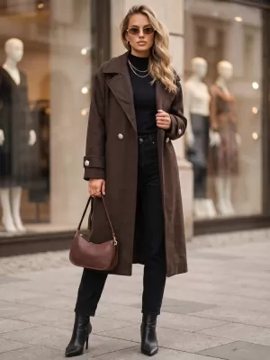 Ženski plašč DSTREET NY0808 RJAVA
