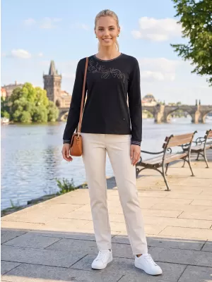 Ženska majica s kratkimi rokavi KIXMI ADINA ČRNA