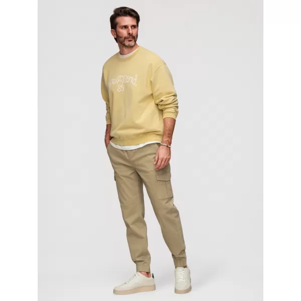  Moške hlače OMBRE OM-PAJO-0290 KAKI 