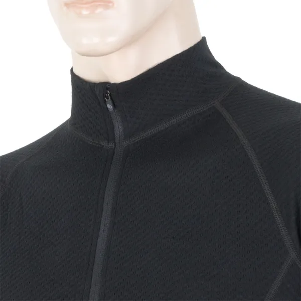  Moško funkcijsko spodnje perilo SENSOR Double Face Merino Wool rolák zip ČRNA 