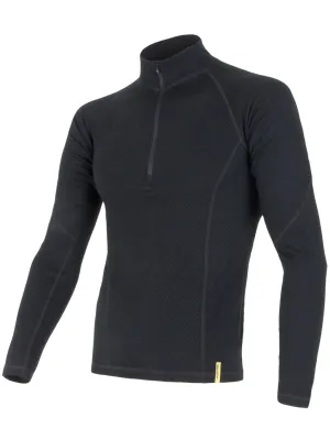 Moško funkcijsko spodnje perilo SENSOR Double Face Merino Wool rolák zip ČRNA