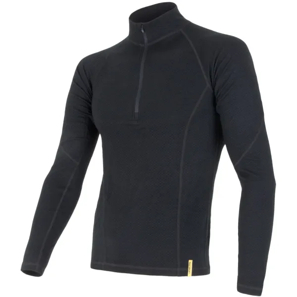  Moško funkcijsko spodnje perilo SENSOR Double Face Merino Wool rolák zip ČRNA 