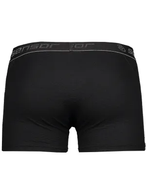 Moške boksarice SENSOR Double Face Merino Wool ČRNA