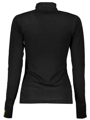 Žensko termo perilo SENSOR MERINO ACTIVE dl. rukáv zip ČRNA