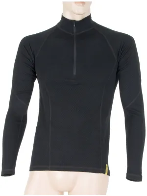Moško funkcijsko spodnje perilo SENSOR Double Face Merino Wool rolák zip ČRNA