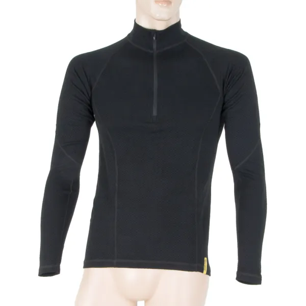  Moško funkcijsko spodnje perilo SENSOR Double Face Merino Wool rolák zip ČRNA 