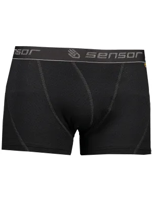 Moške boksarice SENSOR Double Face Merino Wool ČRNA