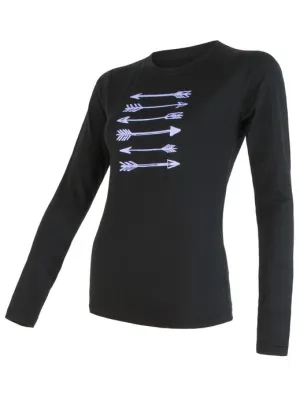 Žensko termo perilo SENSOR MERINO ACTIVE PT ARROWS dl. rukáv 17100056-00 ČRNA