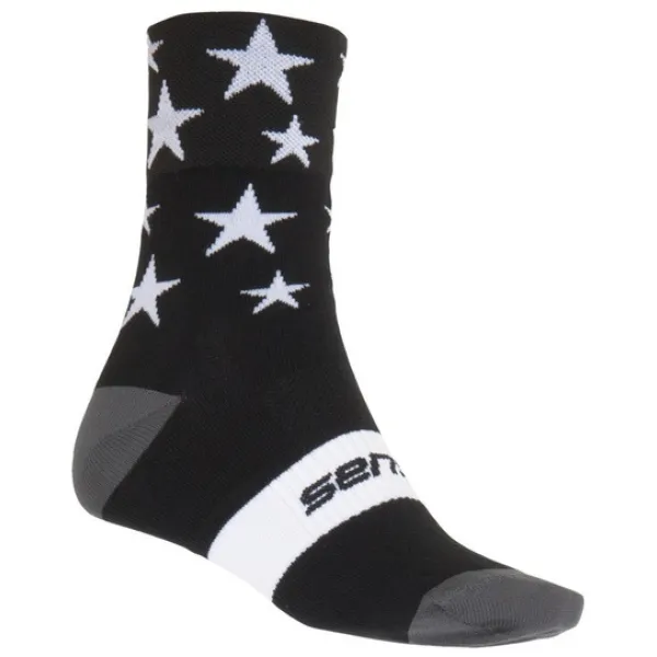  Nogavice SENSOR STARS 16100065 ČRNA/BELA 