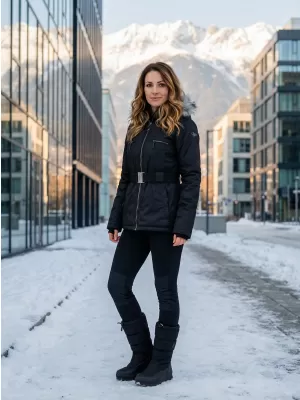 Ženska zimska jakna ALPINE PRO DOSOJINA LJCK202 ČRNA