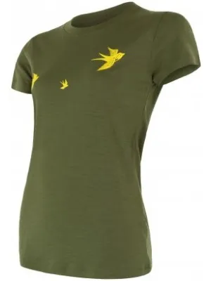 Ženska termo majica s kratkimi rokavi SENSOR MERINO ACTIVE PT SWALLOW 17200028 SAFARI