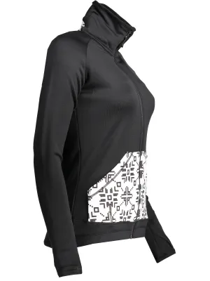 Ženski pulover SENSOR TECNOSTRETCH PATTERN celozip 17200076 ČRNA