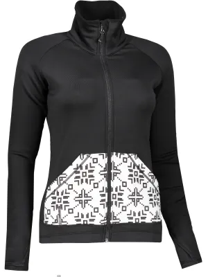 Ženski pulover SENSOR TECNOSTRETCH PATTERN celozip 17200076 ČRNA