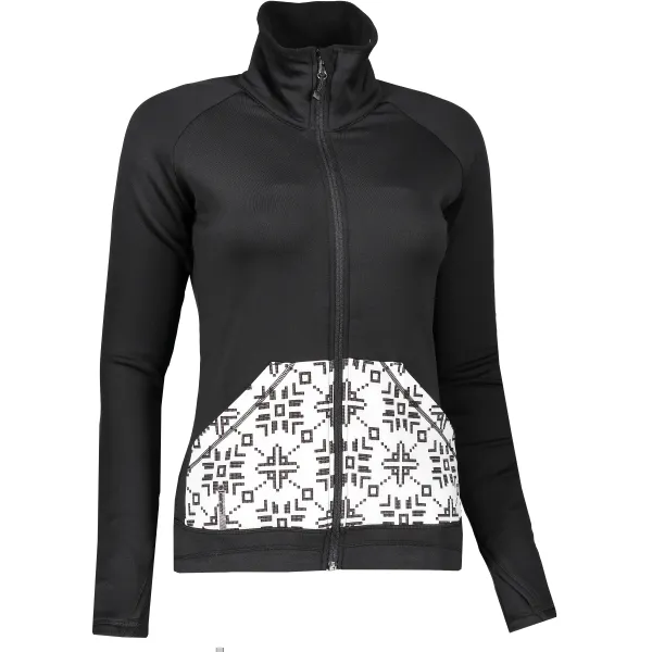  Ženski pulover SENSOR TECNOSTRETCH PATTERN celozip 17200076 ČRNA 
