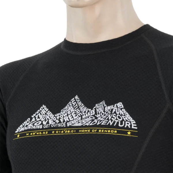  Moška termo majica z dolgimi rokavi SENSOR MERINO DF ADVENTURE 17200032 ČRNA 