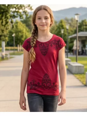 Dekliška majica s kratkimi rokavi SAM 73 GT 525 RDEČA