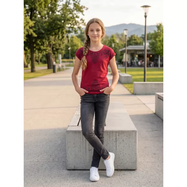  Dekliška majica s kratkimi rokavi SAM 73 GT 525 RDEČA 