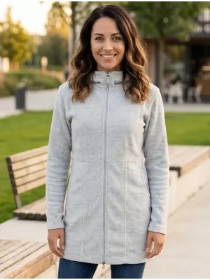 Ženska podaljšana trenirka flisa ALPINE PRO SYLVA LCTP109 SVETLO SIVA
