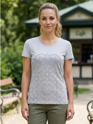 Ženska majica s kratkimi rokavi SAM 73 LTSP531 SVETLO SIVA