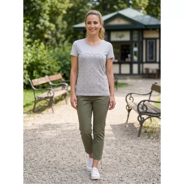  Ženska majica s kratkimi rokavi SAM 73 LTSP531 SVETLO SIVA 