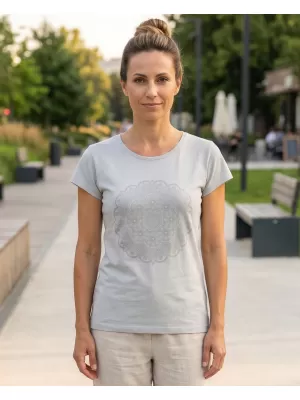 Ženska majica s kratkimi rokavi SAM 73 LTSP534 SVETLO SIVA