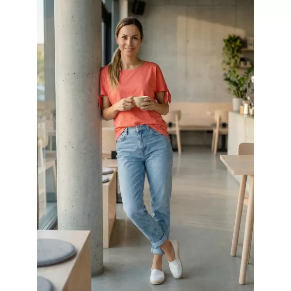 Ženska majica s kratkimi rokavi ALTISPORT NIALA LTSR671 ORANŽNA 