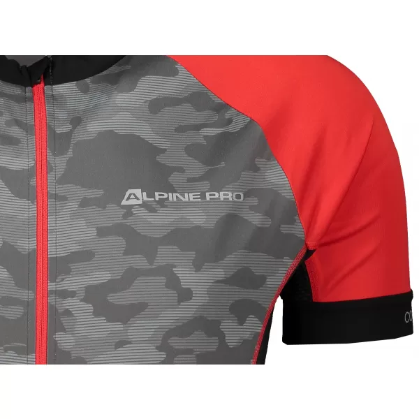  Kolesarski dres ALPINE PRO MARK MTSR461 SIVA/RDEČA 