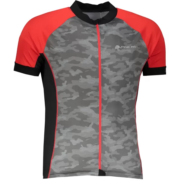  Kolesarski dres ALPINE PRO MARK MTSR461 SIVA/RDEČA 