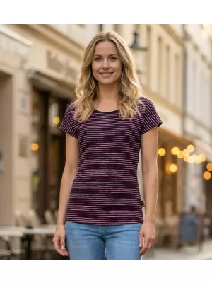 Ženska majica s kratkimi rokavi ALTISPORT GOBNATA LTSR640 ČRNA