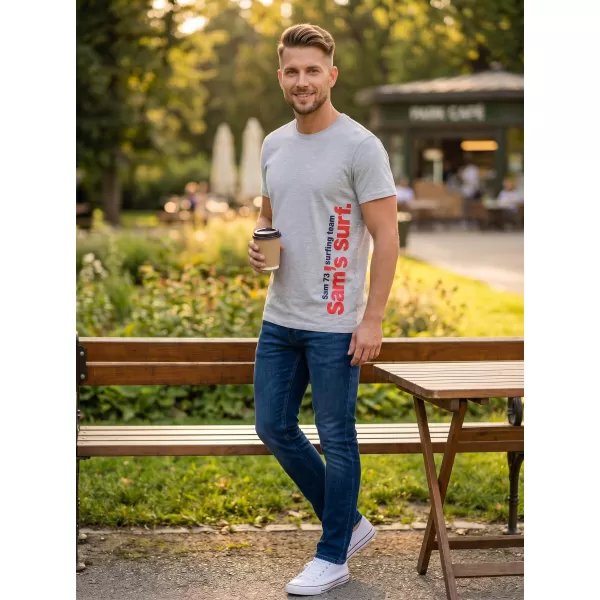  Moška T -majica s kratkimi rokavi SAM 73 MT 766 SVETLO SIVA 