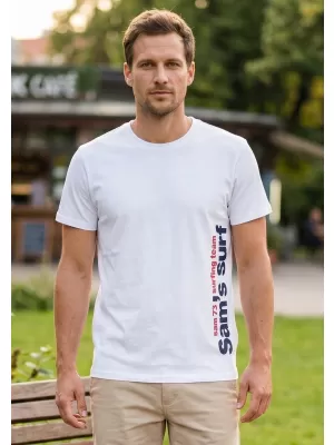 Moška T -majica s kratkimi rokavi SAM 73 MT 766 BELA