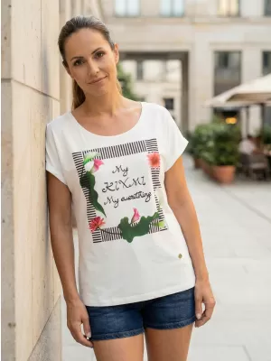 Ženska majica s kratkimi rokavi KIXMI JENNY BELA
