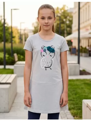 Dekliška obleka SAM 73 KSKR069 SVETLO SIVA