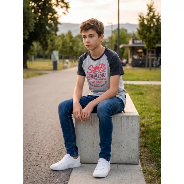  Fant t -majica s kratkimi rokavi SAM 73 BT 539 SVETLO SIVA 