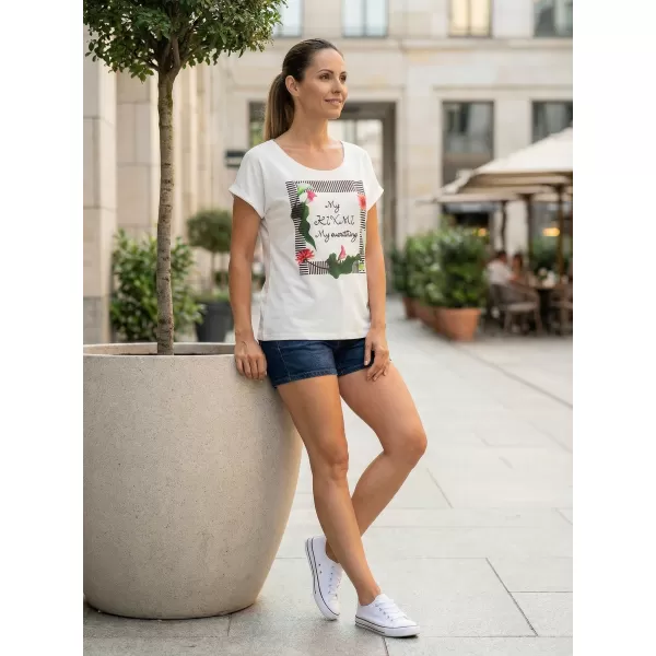  Ženska majica s kratkimi rokavi KIXMI JENNY BELA 