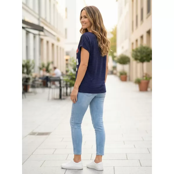  Ženska majica s kratkimi rokavi KIXMI JENNY TEMNO MODRA 