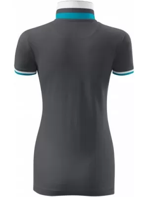 Ženska majica s kratkimi rokavi z ovratnikom MALFINI PREMIUM COLLAR UP 257 SVETLO ANTRACIT